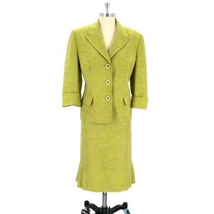 Evan-Picone Suit 2 Piece Light Green Career Business Lined Skirt Suit Size 16